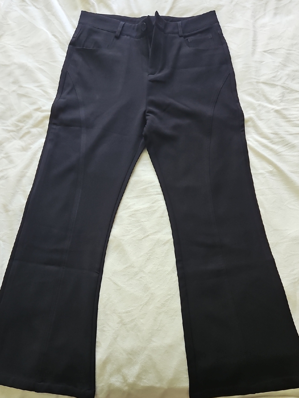 Men's Black Flared Work Pants